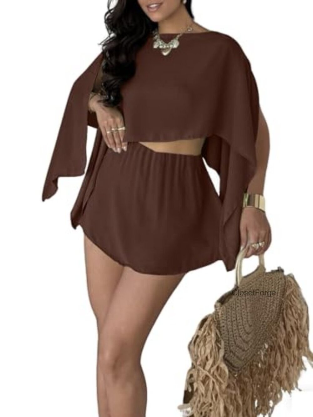 Women's 3-Piece Coverup Set Tube Top Bandeau Skirt Vacation Beachwear